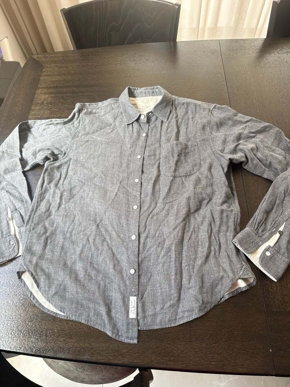 rag & bone Fit 2 Grey Double Face Cotton Flannel Shirt